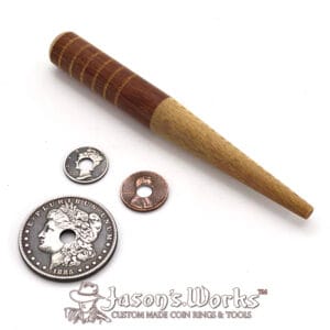 Mandrel for 1/4″ holes in penny and dime sized coins